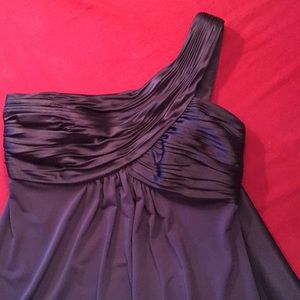 David’s Bridal one-should purple bridesmaid dress